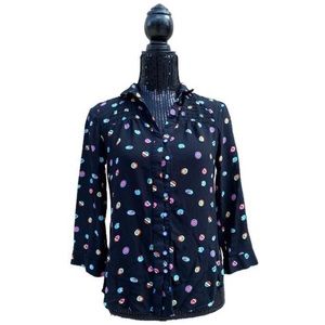 Conversations by Anthropologie Button Down Novelty Shirt Size 2